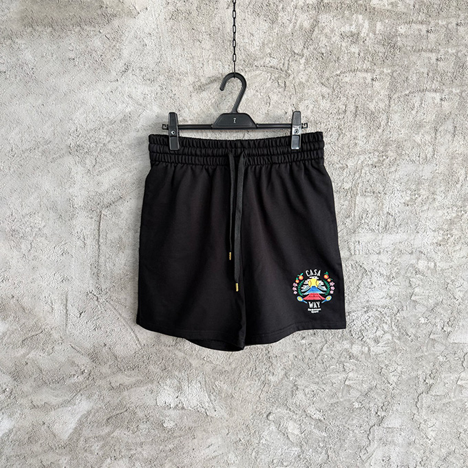 casablanca terry jacquard logo shorts